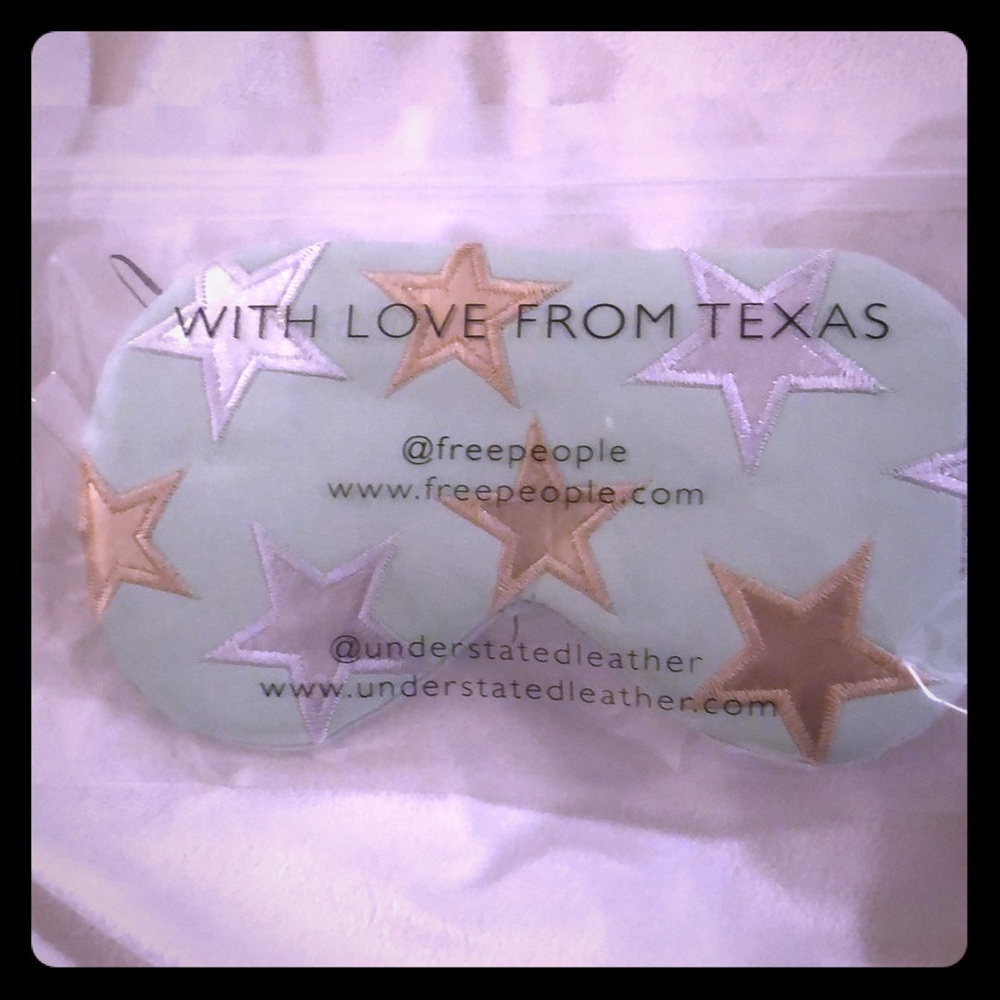 Free people leather eye mask.